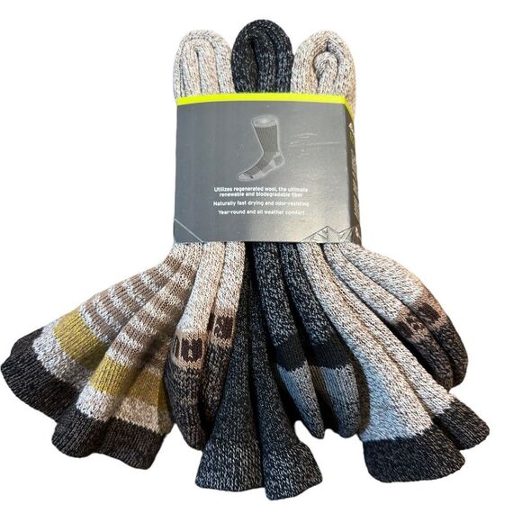 EDDIE BAUER SOCKS NWT SET OF THREE ECO WOOL CREW HEIGHT FOR MEN SHOE SIZE 6 - 12 - Picture 3 of 7